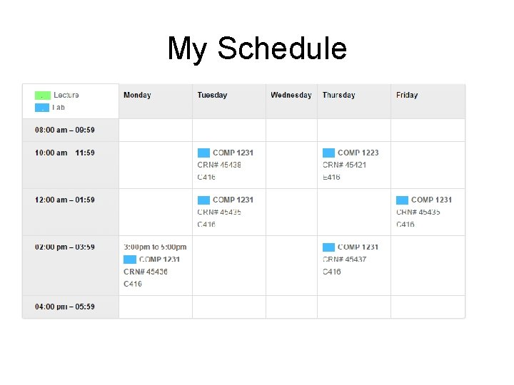 My Schedule 