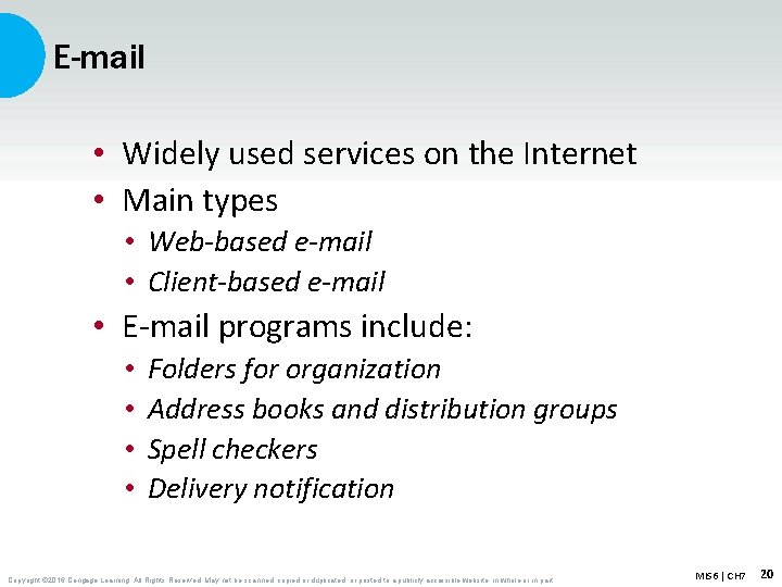 E-mail • Widely used services on the Internet • Main types • Web-based e-mail