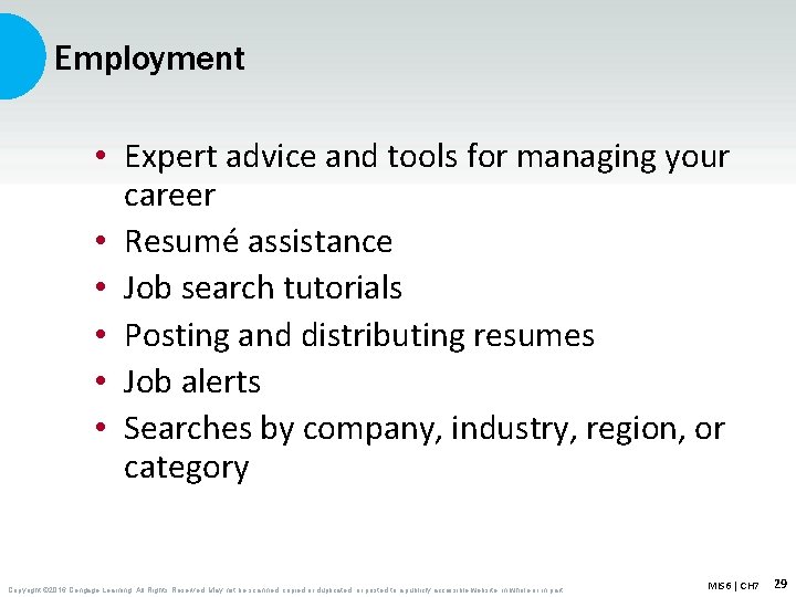 Employment • Expert advice and tools for managing your career • Resumé assistance •