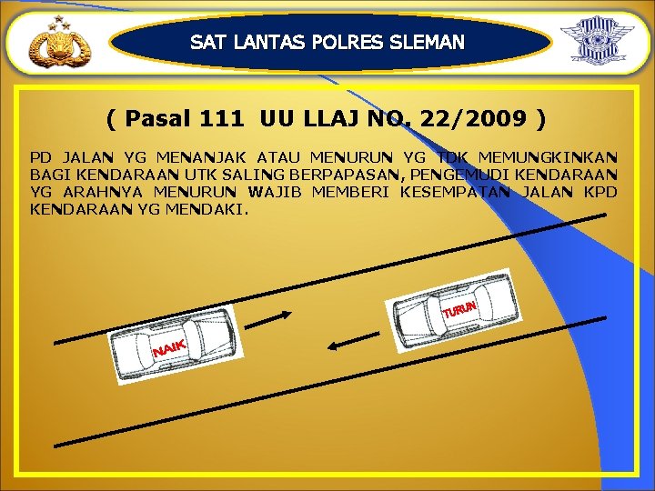 SAT LANTAS POLRES SLEMAN ( Pasal 111 UU LLAJ NO. 22/2009 ) PD JALAN