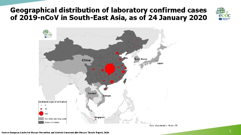 Geographical distribution of laboratory confirmed cases of 2019 -n. Co. V in South-East Asia,