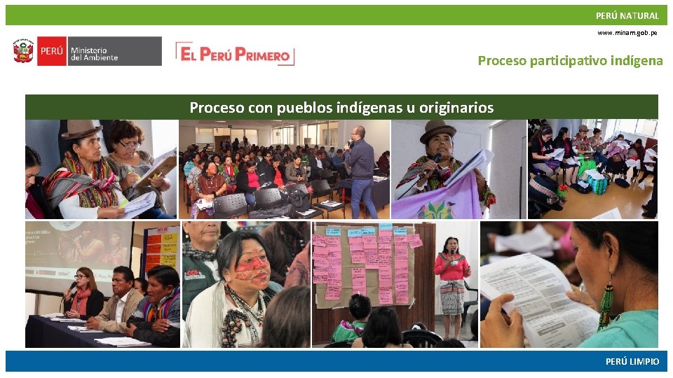 PERÚ NATURAL www. minam. gob. pe Proceso participativo indígena Proceso con pueblos indígenas u
