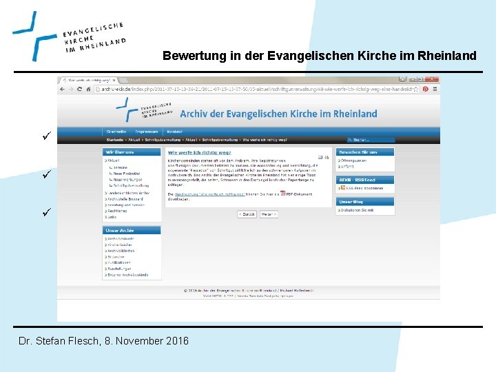 Bewertung in der Evangelischen Kirche im Rheinland ü Bildung von K-Akten (z. B. bei