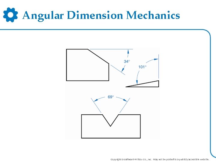 Angular Dimension Mechanics Copyright Goodheart-Willcox Co. , Inc. May not be posted to a Angular Dimension Mechanics Copyright Goodheart-Willcox Co. , Inc. May not be posted to a