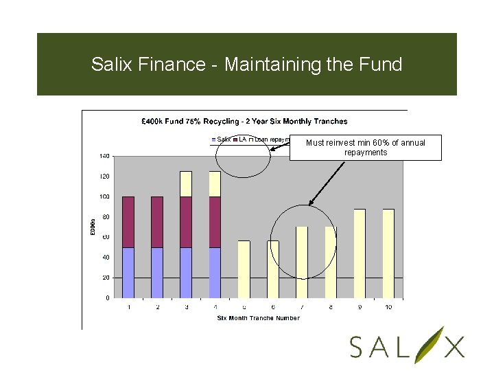 Salix Finance - Maintaining the Fund Must reinvest min 60% of annual repayments 