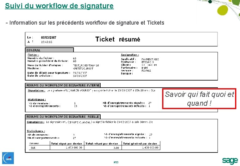 Suivi du workflow de signature - Information sur les précédents workflow de signature et