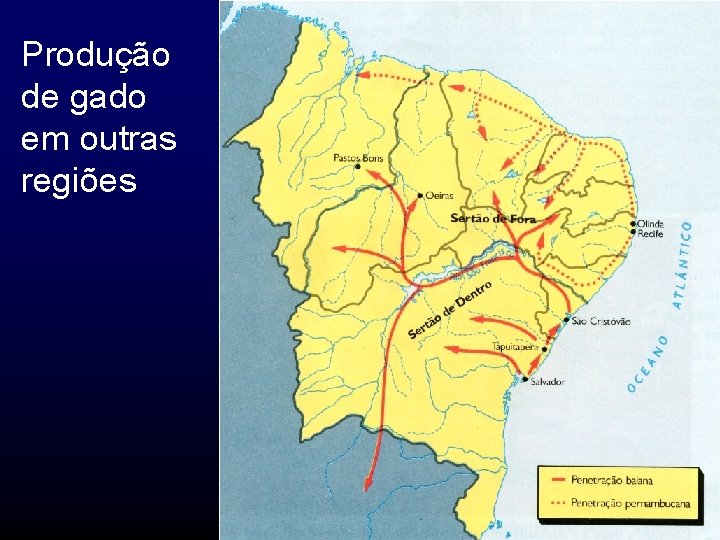 Produção de gado em outras regiões 