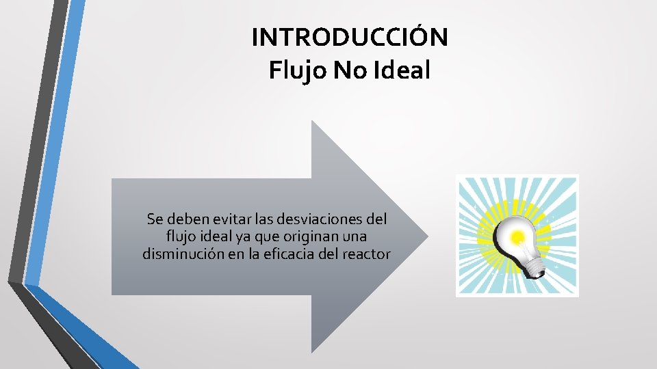 INTRODUCCIÓN Flujo No Ideal Se deben evitar las desviaciones del flujo ideal ya que