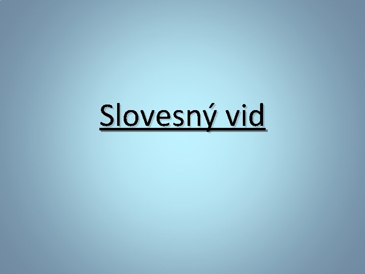 Slovesný vid 