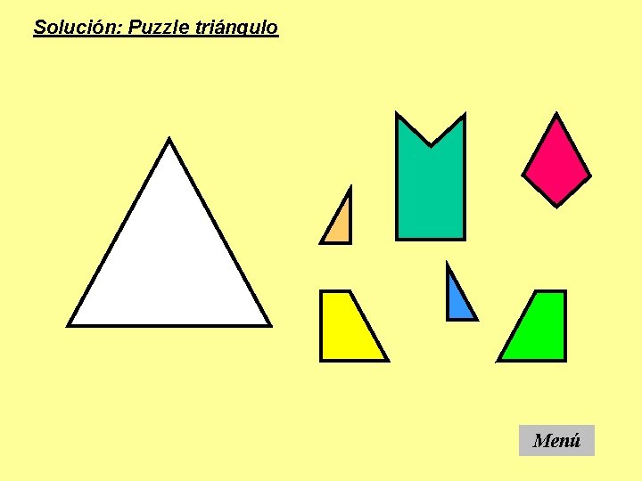 Solución: Puzzle triángulo Menú 