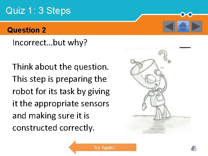 Quiz 1: 3 Steps Question 2 Incorrect…but why? Think about the question. This step