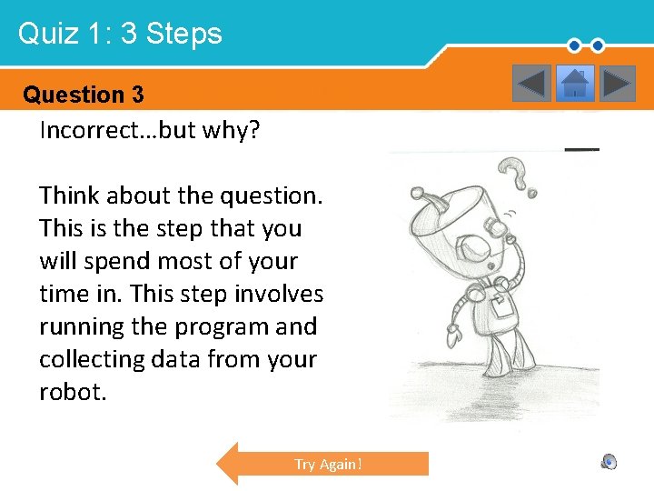 Quiz 1: 3 Steps Question 3 Incorrect…but why? Think about the question. This is