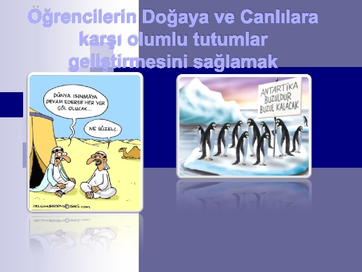 Öğrencilerin Doğaya ve Canlılara karşı olumlu tutumlar geliştirmesini sağlamak 