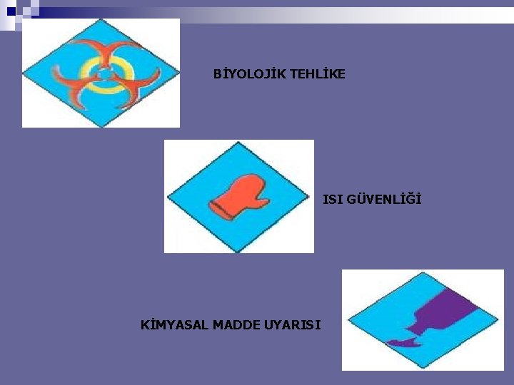 BİYOLOJİK TEHLİKE ISI GÜVENLİĞİ KİMYASAL MADDE UYARISI 