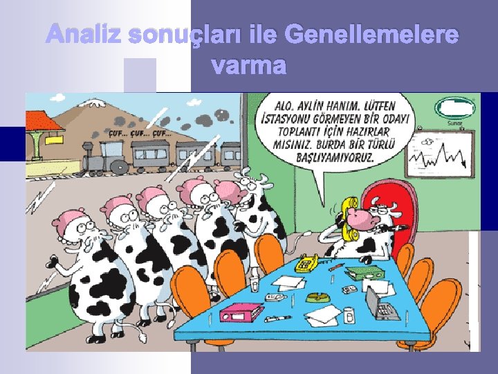 Analiz sonuçları ile Genellemelere varma 