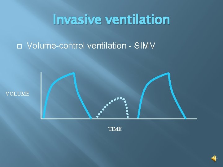 Invasive ventilation Volume-control ventilation - SIMV VOLUME TIME 