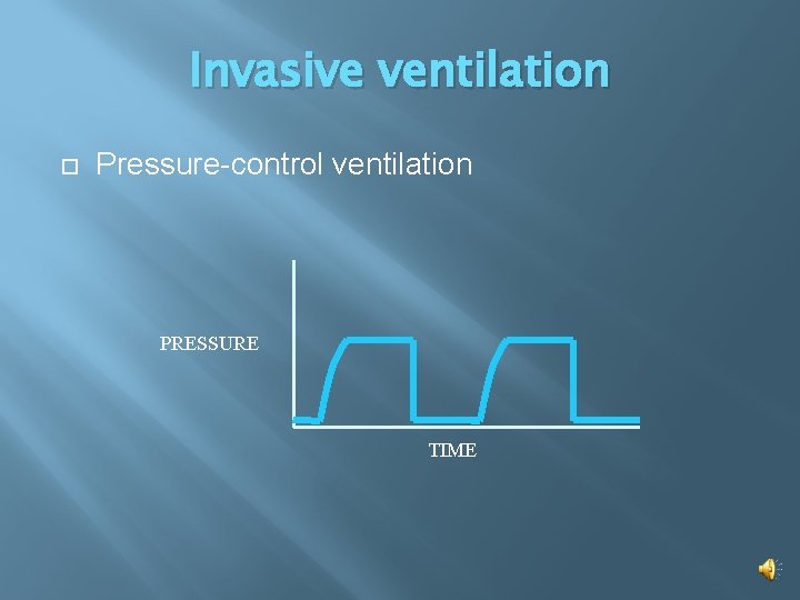 Invasive ventilation Pressure-control ventilation PRESSURE TIME 