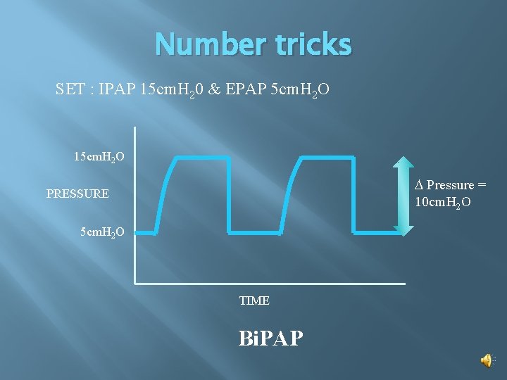 Number tricks SET : IPAP 15 cm. H 20 & EPAP 5 cm. H