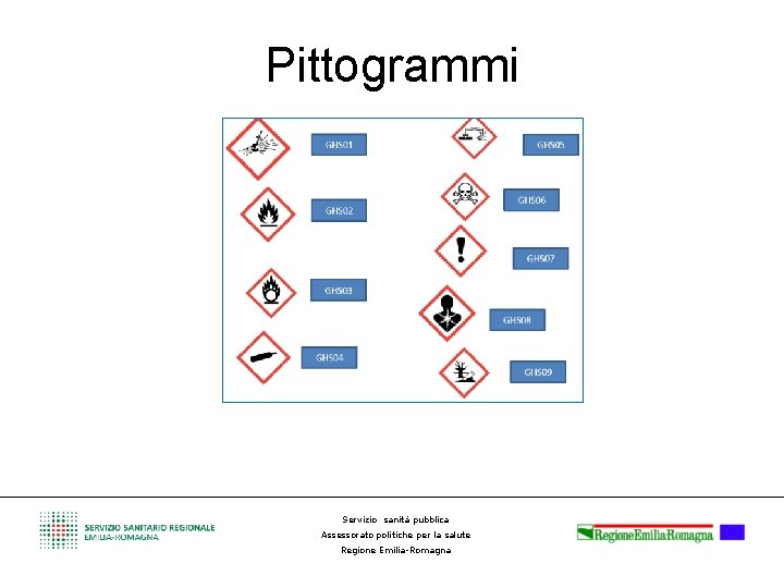 Pittogrammi Servizio sanità pubblica Assessorato politiche per la salute Regione Emilia-Romagna 