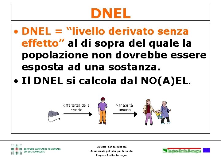 DNEL • DNEL = “livello derivato senza effetto” al di sopra del quale la