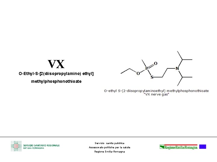 VX O-Ethyl-S-[2(diisopropylamino) ethyl] methylphosphonothioate Servizio sanità pubblica Assessorato politiche per la salute Regione Emilia-Romagna