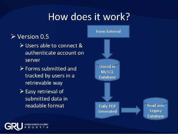 How does it work? Ø Version 0. 5 Ø Users able to connect &