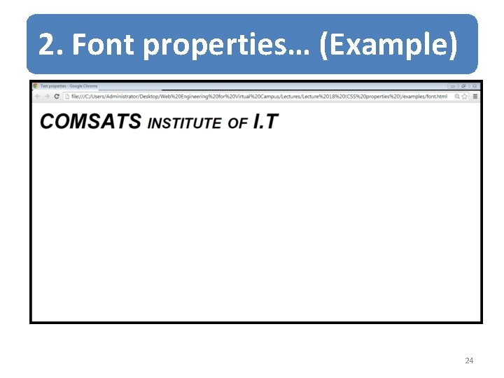 2. Font properties… (Example) 24 