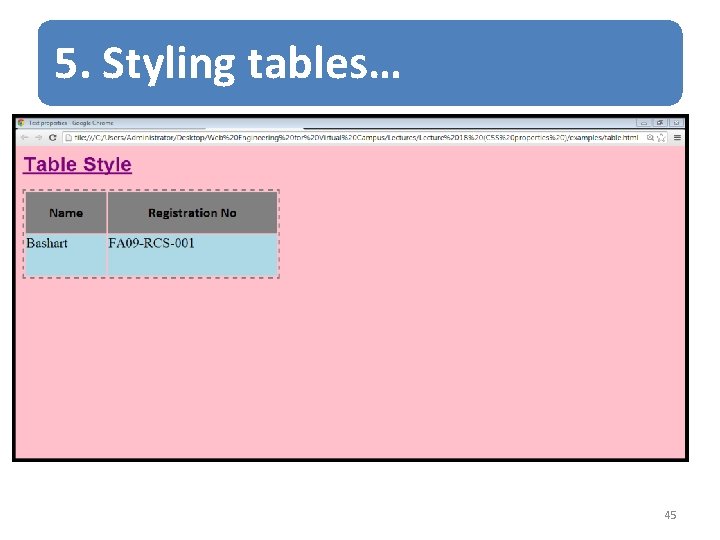 5. Styling tables… 45 