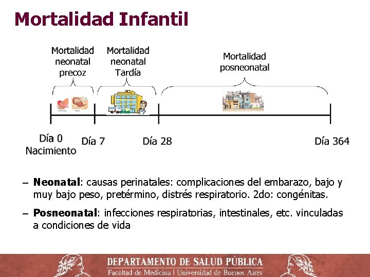 Mortalidad Infantil ‒ Neonatal: causas perinatales: complicaciones del embarazo, bajo y muy bajo peso,