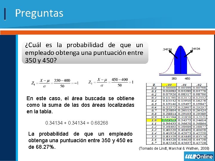 Preguntas ¿Cuál es la probabilidad de que un empleado obtenga una puntuación entre 350