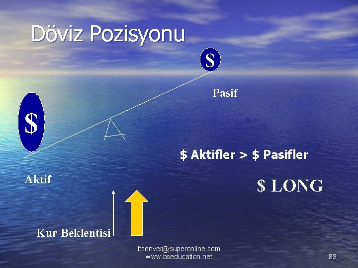 Döviz Pozisyonu $ Pasif $ $ $ Aktifler > $ Pasifler Aktif $ LONG