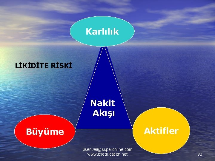 Karlılık LİKİDİTE RİSKİ Nakit Akışı Aktifler Büyüme bsenver@superonline. com www. bseducation. net 93 