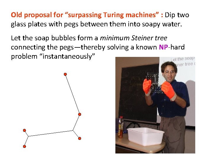 Old proposal for “surpassing Turing machines” : Dip two glass plates with pegs between