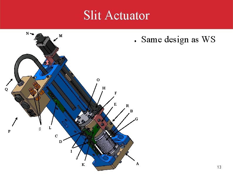 Slit Actuator N M ● Same design as WS O H Q F E