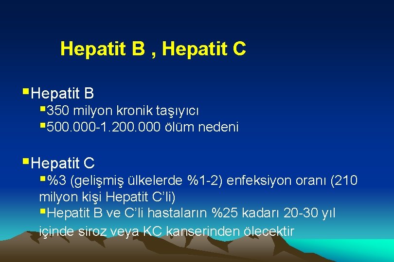 Hepatit B , Hepatit C §Hepatit B § 350 milyon kronik taşıyıcı § 500.