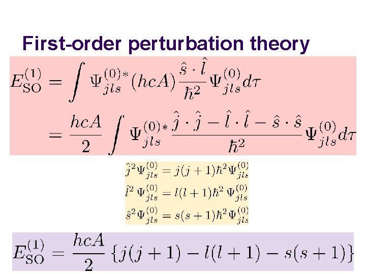 First-order perturbation theory  First-order perturbation theory