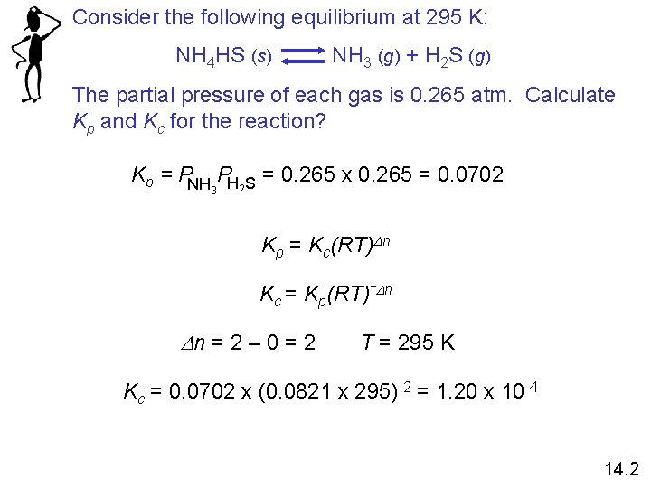 Consider the following equilibrium at 295 K: NH 4 HS (s) NH 3 (g)