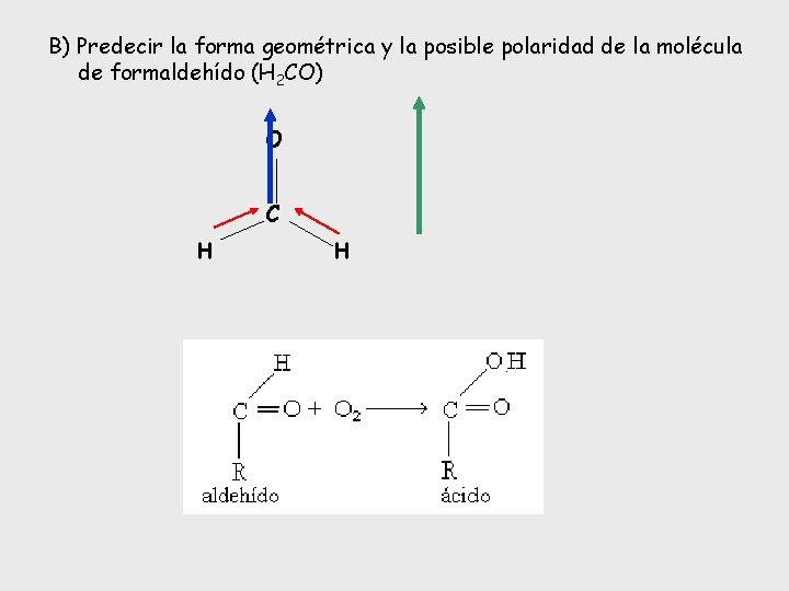 B) Predecir la forma geométrica y la posible polaridad de la molécula de formaldehído