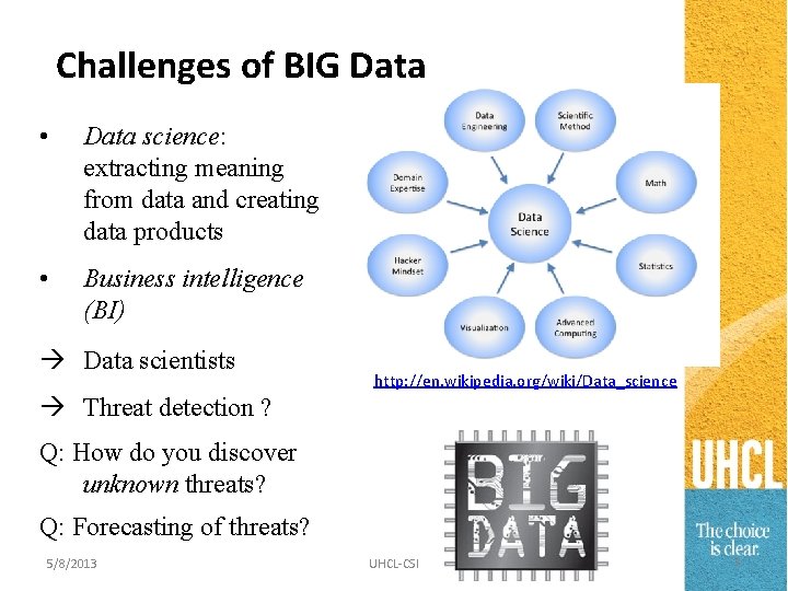 Challenges of BIG Data • Data science: extracting meaning from data and creating data