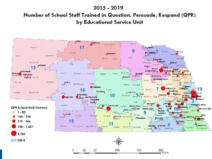 2015 - 2019 Number of School Staff Trained in Question, Persuade, Respond (QPR) by