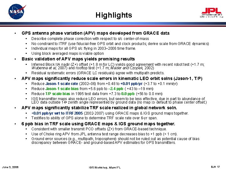 Highlights • GPS antenna phase variation (APV) maps developed from GRACE data • •