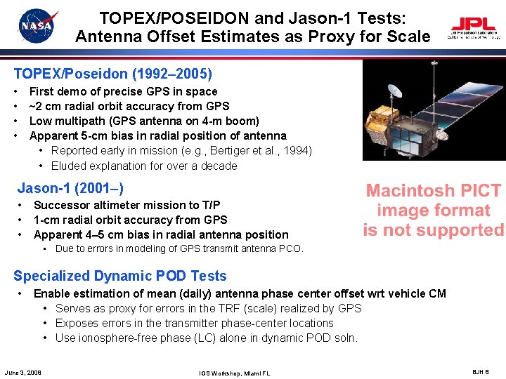 TOPEX/POSEIDON and Jason-1 Tests: Antenna Offset Estimates as Proxy for Scale TOPEX/Poseidon (1992– 2005)