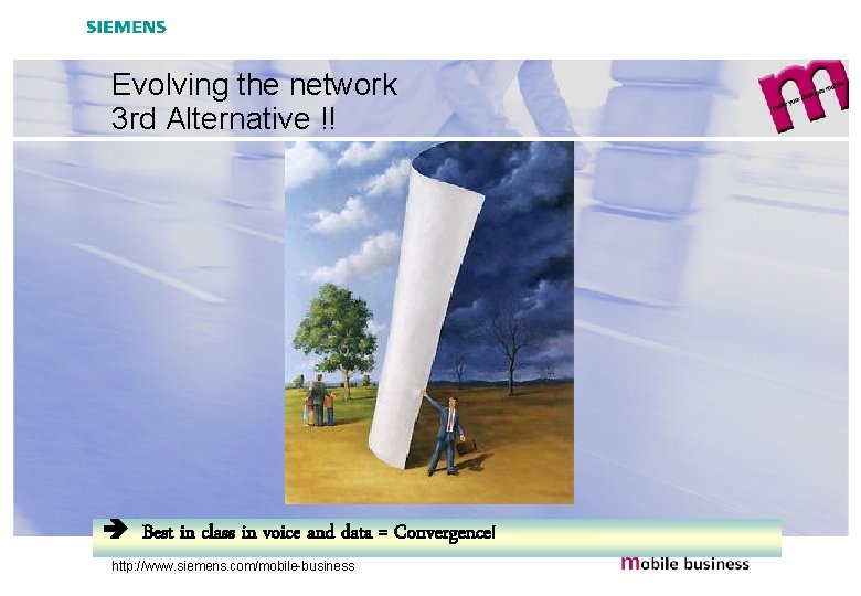 Evolving the network 3 rd Alternative !! Best in class in voice and data