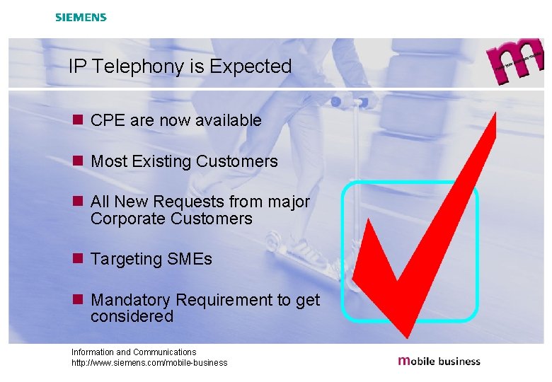 IP Telephony is Expected n CPE are now available n Most Existing Customers n