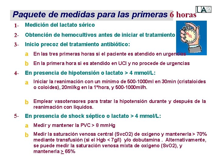 Paquete de medidas para las primeras 6 horas primeras 1 - Medición del lactato