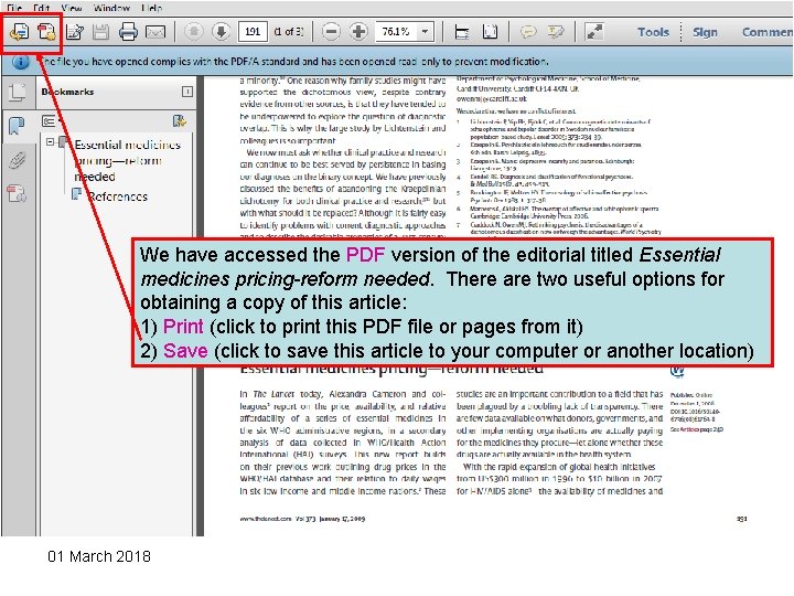 We have accessed the PDF version of the editorial titled Essential medicines pricing-reform needed.