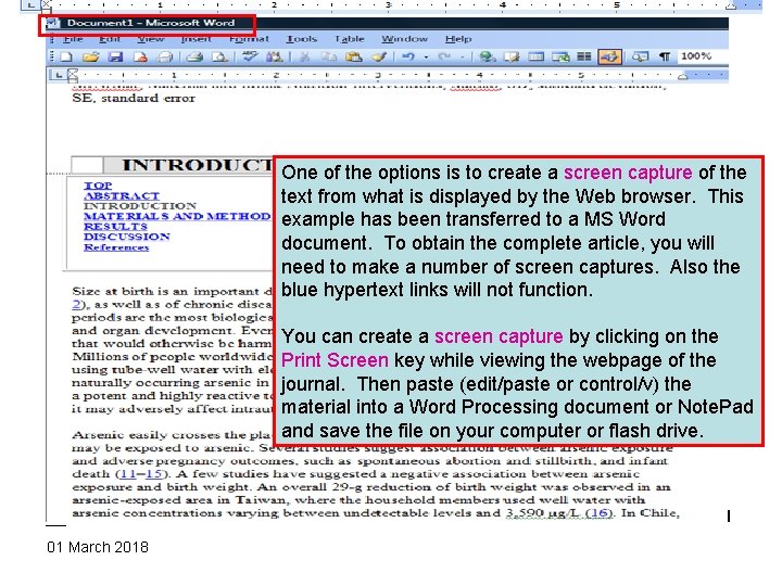 One of the options is to create a screen capture of the text from One of the options is to create a screen capture of the text from
