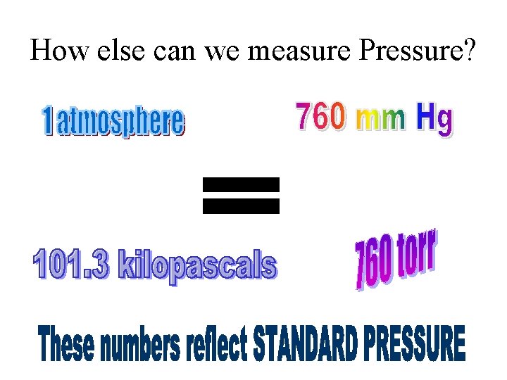 How else can we measure Pressure? 