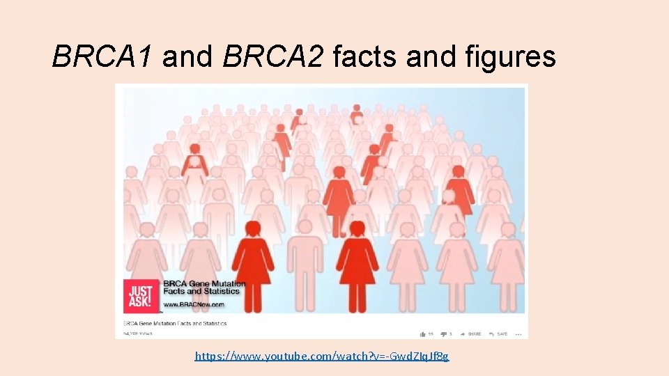 BRCA 1 and BRCA 2 facts and figures https: //www. youtube. com/watch? v=-Gwd. ZIq.