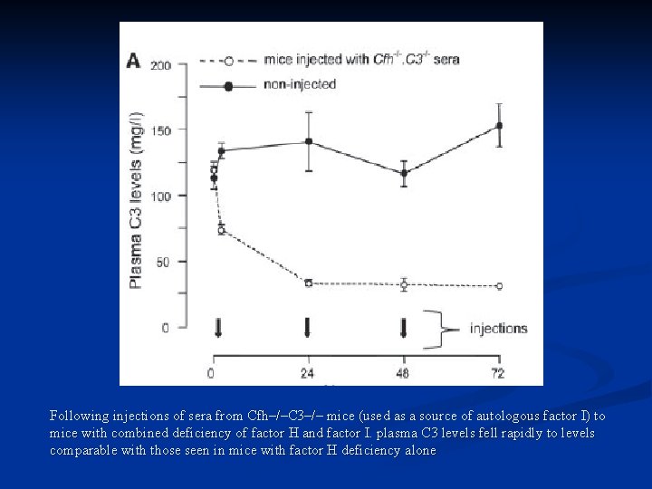 Following injections of sera from Cfh–/–C 3–/– mice (used as a source of autologous
